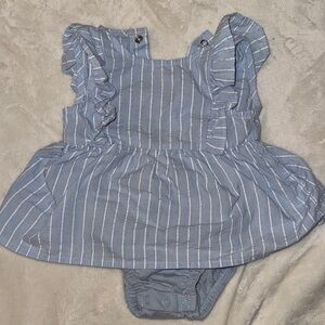 Carter's Light Blue Striped Ruffle Diaper Cover